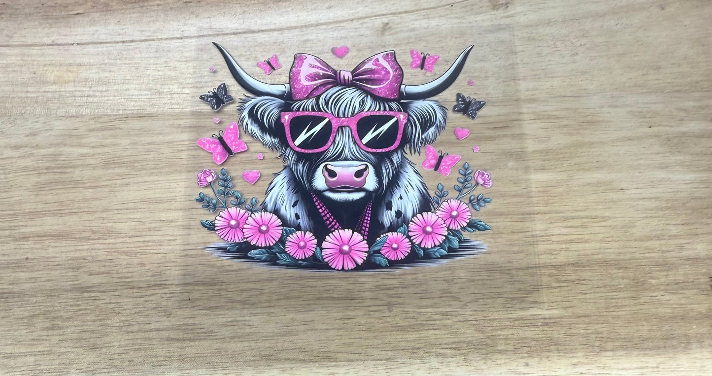 Pink Sunglasses Highland Cow A83