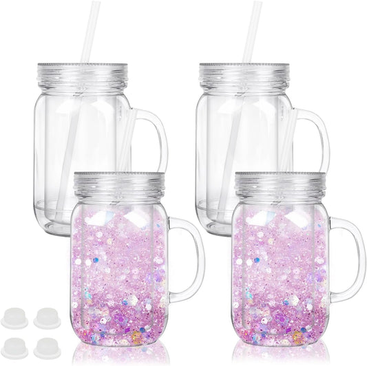 Mason Jar 20oz Snow Globe Tumbler's