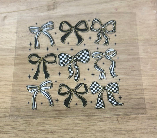 Black and White Checkered Bows A95